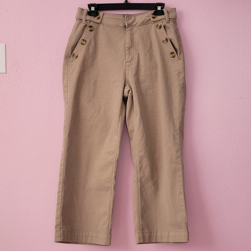 Simply Vera Wide Leg khaki Cropped Pants / 8.